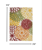 4’ x 6’ Red Warm Harvest Indoor Outdoor Area Rug