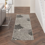 2’ x 6’ Silver and Gray Indoor Outdoor Runner Rug