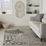 5’ x 8’ Silver and Gray Indoor Outdoor Area Rug