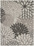 8’ x 11’ Silver and Gray Indoor Outdoor Area Rug