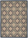 Navy Blue Trellis Indoor Outdoor Area Rug