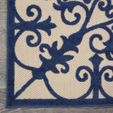 8’ x 11’ Navy Medallion Indoor Outdoor