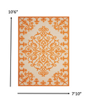 8’ x 11’ Orange Medallion Indoor Outdoor