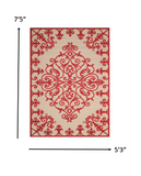 5’ x 8’ Red Medallion Indoor Outdoor