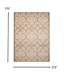 5’ x 8’ Cream and Beige Trellis Indoor Outdoor