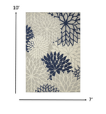 7’ x 10’ Ivory and Navy Indoor Outdoor