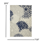 8’ x 11’ Ivory and Navy Indoor Outdoor