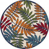 5’ Round Multicolored Leaves Indoor Outdoor