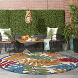 8’ Round Multicolored Leaves Indoor Outdoor