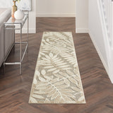 2’ x 10’ Natural Leaves Indoor Outdoor Runner Rug