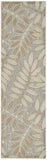 2’ x 8’ Natural Leaves Indoor Outdoor Runner Rug