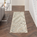 2’ x 8’ Natural Leaves Indoor Outdoor Runner Rug