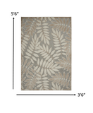 4’ x 6’ Natural Leaves Indoor Outdoor Area Rug