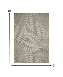 7’ x 10’ Natural Leaves Indoor Outdoor Area Rug