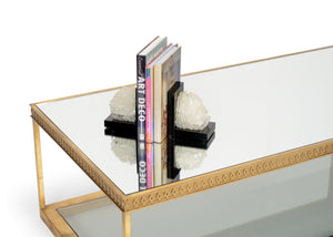 Copas Mirrored Cocktail Table with Honeycomb Design - Stunning Metallic Gold for Elegant Spaces