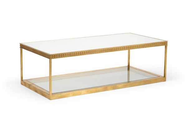 Copas Mirrored Cocktail Table with Honeycomb Design - Stunning Metallic Gold for Elegant Spaces