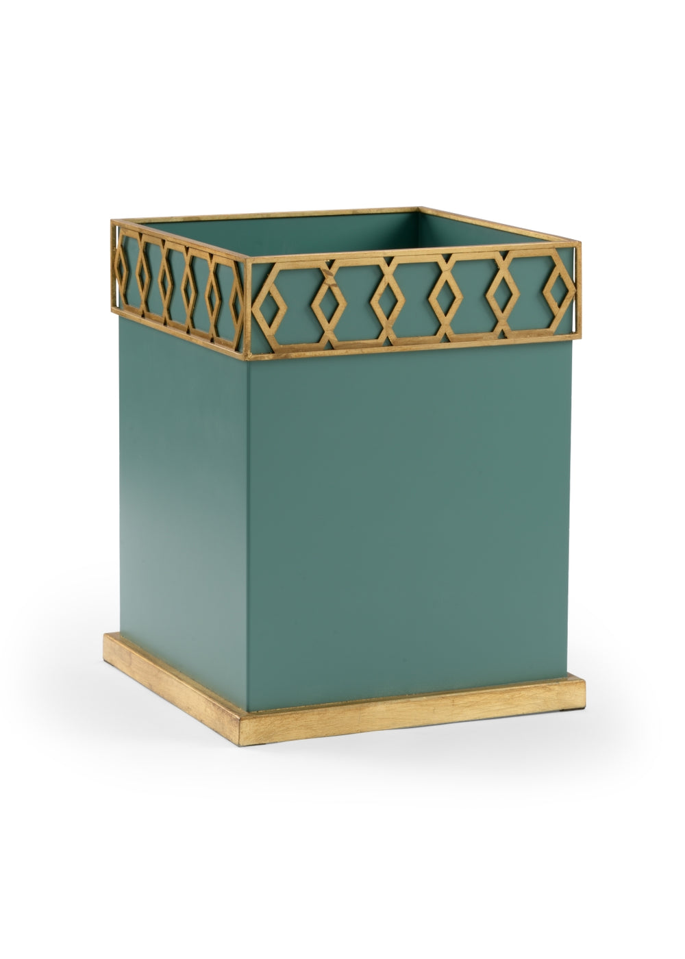 Perkins Planter - Elevate Your Space with Metallic Gold Honeycomb Design in Teal Green Finish