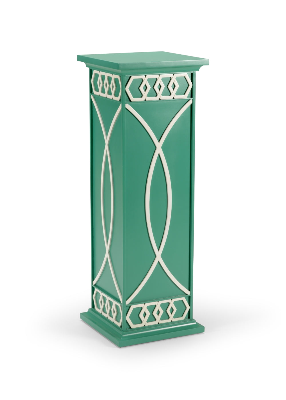 Scottkins Pedestal - Stunning Interlocking Honeycomb Design in Teal Green & White Finish