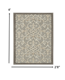 3’ x 4’ Natural and Gray Indoor Outdoor Area Rug