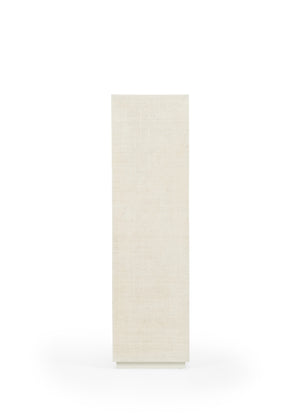 Raffia Pedestal Stand in Elegant White Lacquer Finish by Jamie Merida - Stylish Home Accent!