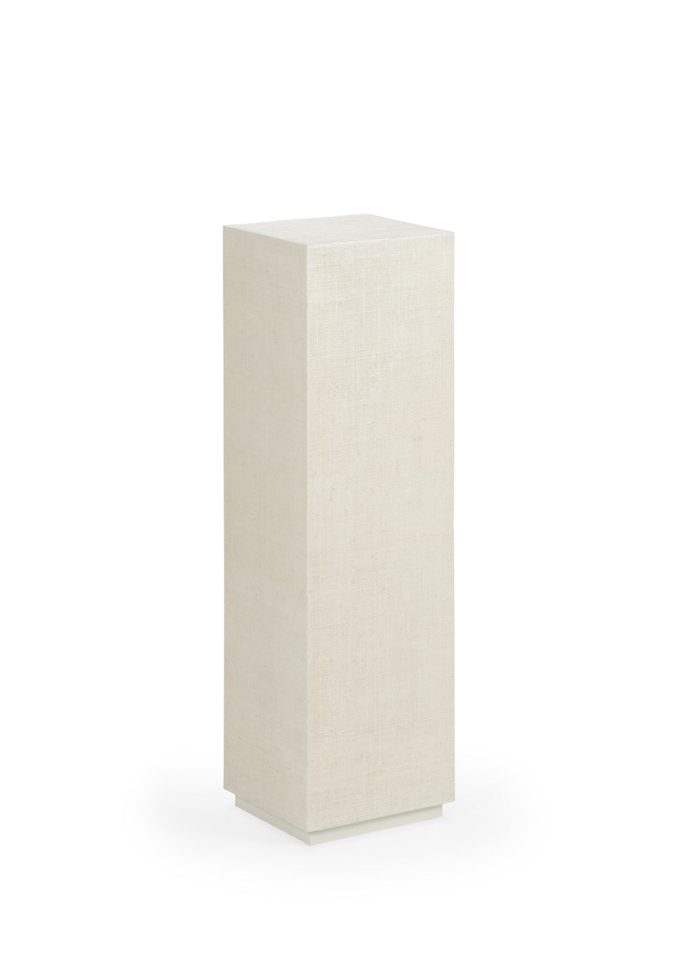 Raffia Pedestal Stand in Elegant White Lacquer Finish by Jamie Merida - Stylish Home Accent!