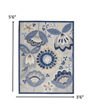 4’ x 6' Blue and Gray Indoor Outdoor Area Rug