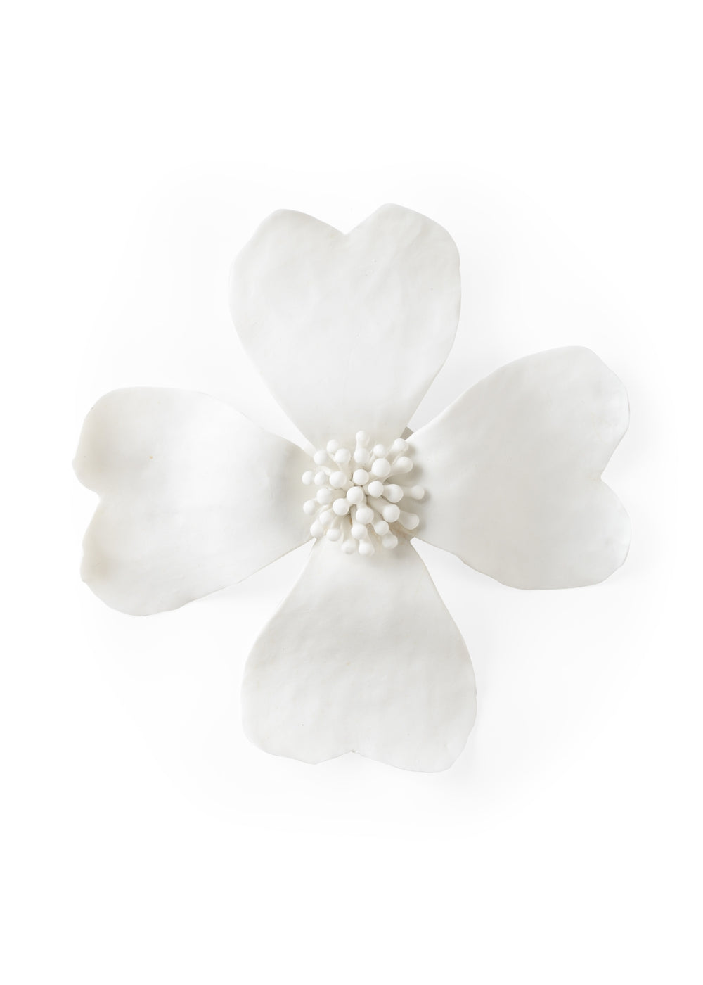 Dogwood Ceramic Bloom Wall Flower in Elegant Matte White - Perfect for Home Decor Grouping!