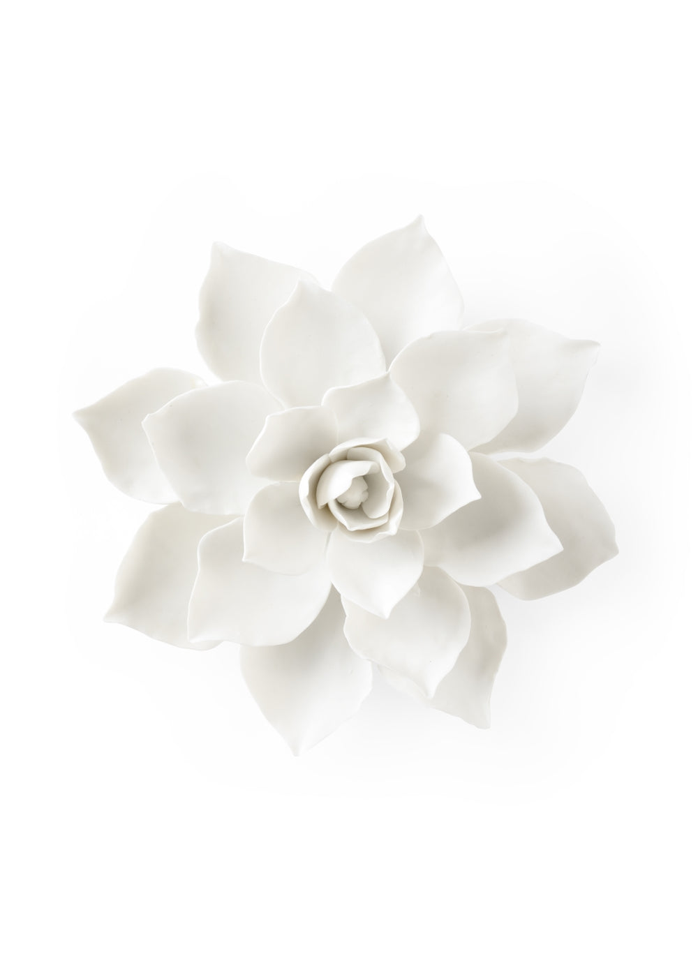 Magnolia Ceramic Wall Flower in Elegant Matte White Finish - Stunning Home Accent Decor Piece