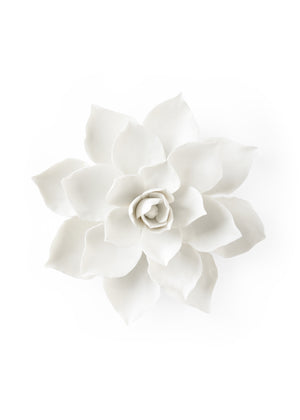 Magnolia Ceramic Wall Flower in Elegant Matte White Finish - Stunning Home Accent Decor Piece