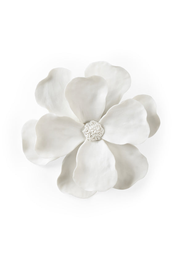 Camellia Wall Flower - Elegant Matte White Ceramic Accent for Stunning Home Décor Displays
