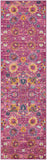 2’ x 8’ Fuchsia and Orange Distressed Runner Rug