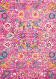 4’ x 6’ Fuchsia and Orange Distressed Area Rug