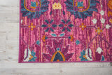 8’ x 10’ Fuchsia and Orange Distressed Area Rug