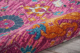 8’ x 10’ Fuchsia and Orange Distressed Area Rug