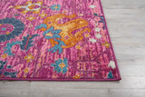 8’ x 10’ Fuchsia and Orange Distressed Area Rug