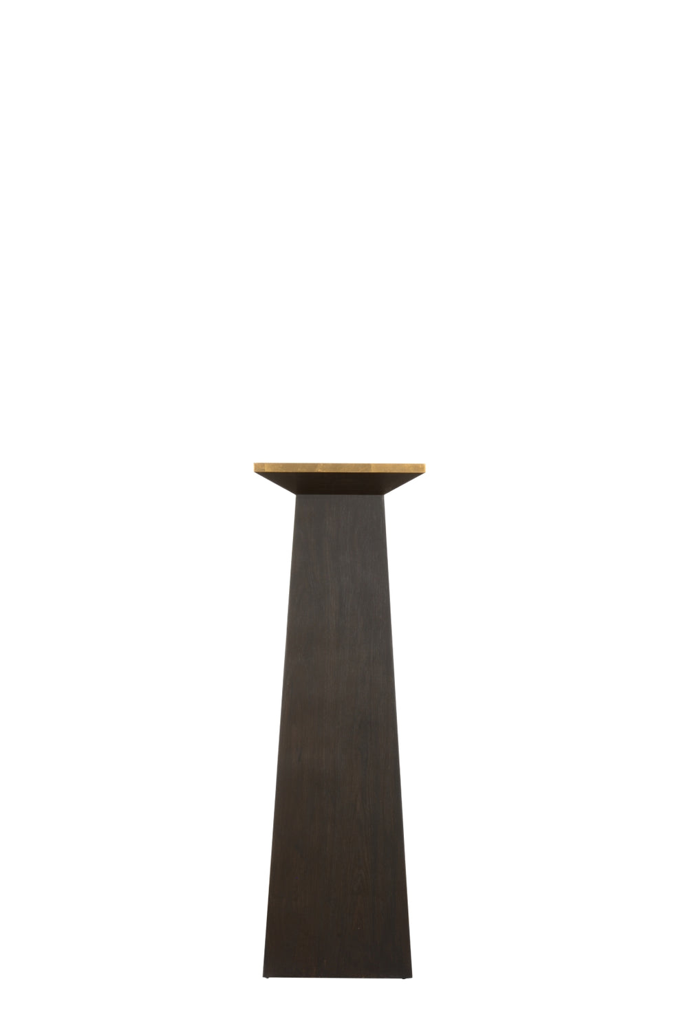 High Top Pedestal - Elegant Walnut Wood & Gold Leaf Glass Showcase for Vases or Sculptures