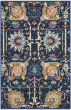 2’ x 3’ Navy Blue Floral Buds Scatter Rug