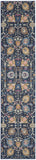 2’ x 10’ Navy Blue Floral Buds Runner Rug