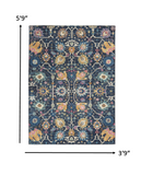 4’ x 6’ Navy Blue Floral Buds Area Rug