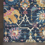 7’ x 10’ Navy Blue Floral Buds Area Rug