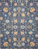 8’ x 10’ Navy Blue Floral Buds Area Rug