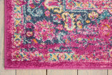 4’ x 6’ Fuchsia and Blue Distressed Area Rug