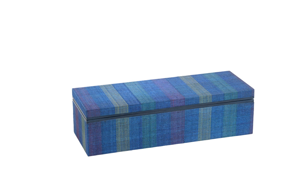 Wadley Hand Woven Abaca Box - Multicolor Hinged Lid with Felt Interior, Perfect for Decor & Storage