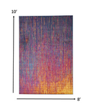 8’ x 10’ Rainbow Abstract Striations Area Rug