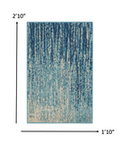 2’ x 3’ Navy and Light Blue Abstract Scatter Rug