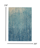 4’ x 6’ Navy and Light Blue Abstract Area Rug