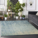 5’ x 7’ Navy and Light Blue Abstract Area Rug