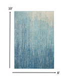 8’ x 10’ Navy and Light Blue Abstract Area Rug