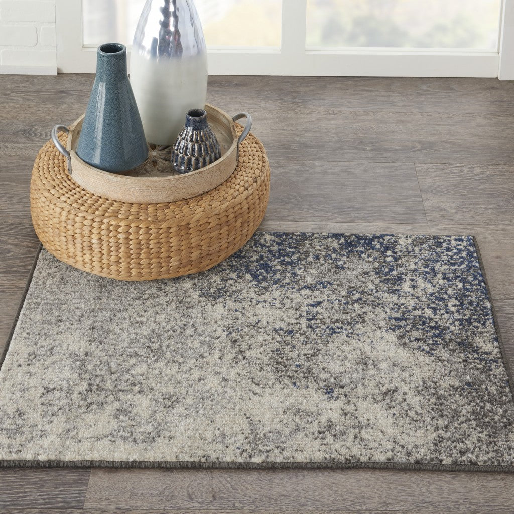 Tan and Gray Detailed Grid Scatter Rug – English Elm