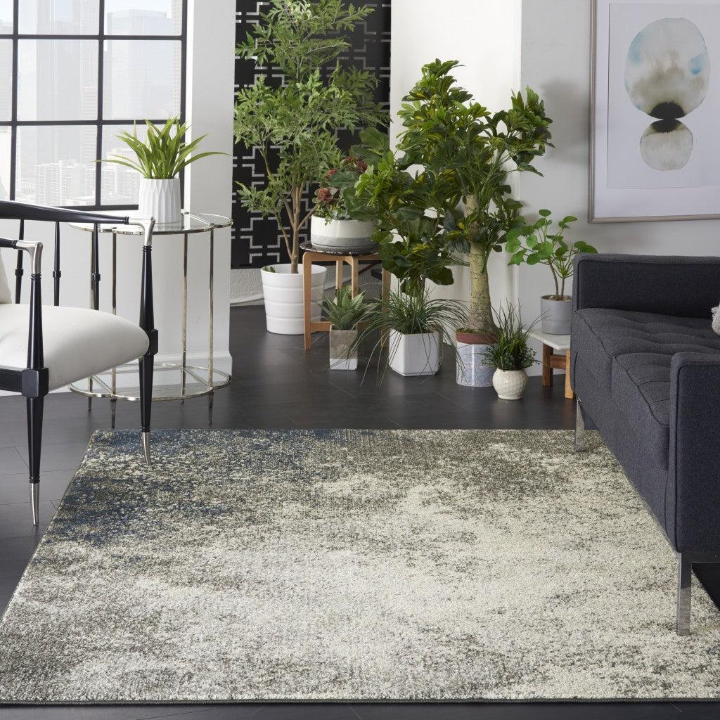 Tan and Gray Detailed Grid Scatter Rug – English Elm